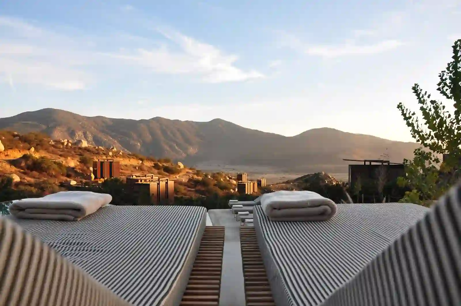 Sunset terrace overlooking the mountains